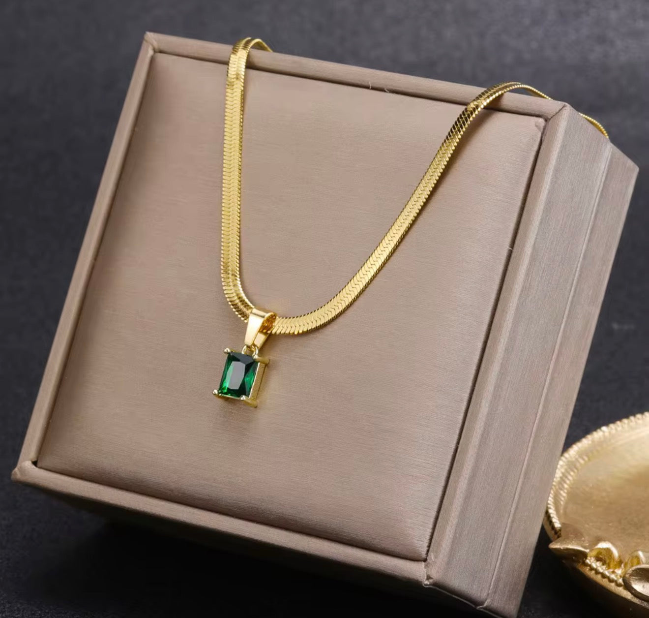 Flat Snake Chain Zircon Charm